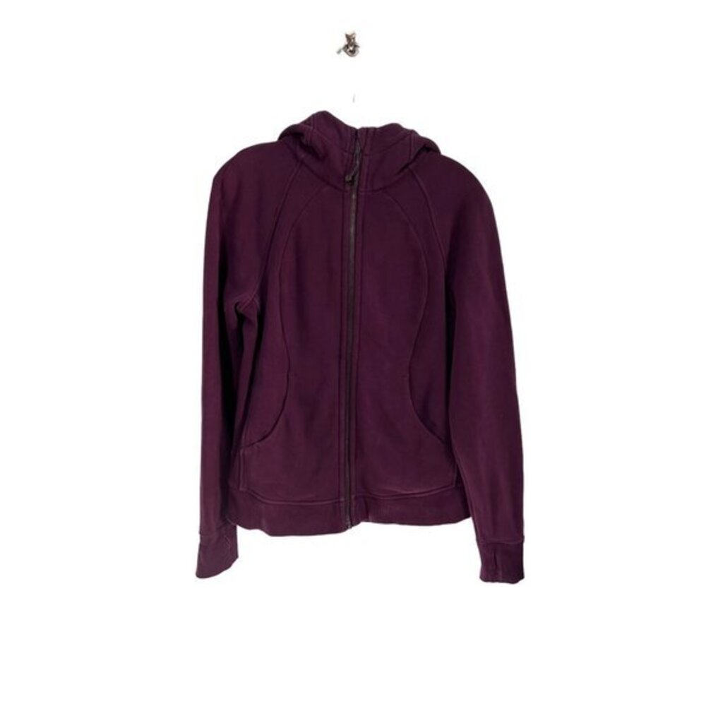 Lululemon Purple Hooded Full Zip Sweater Jacket With Thumb Holes Size 10